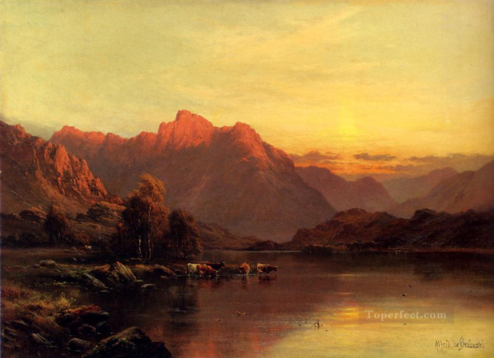 Buttermere The Lake District landscape Alfred de Breanski Snr Oil Paintings